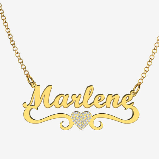Marlene - Handmade Personalized heart Style Name Necklace