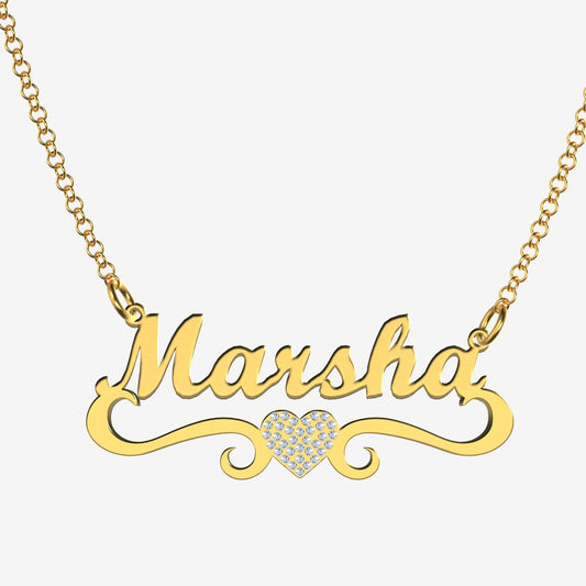 Marsha - Handmade Personalized heart Style Name Necklace
