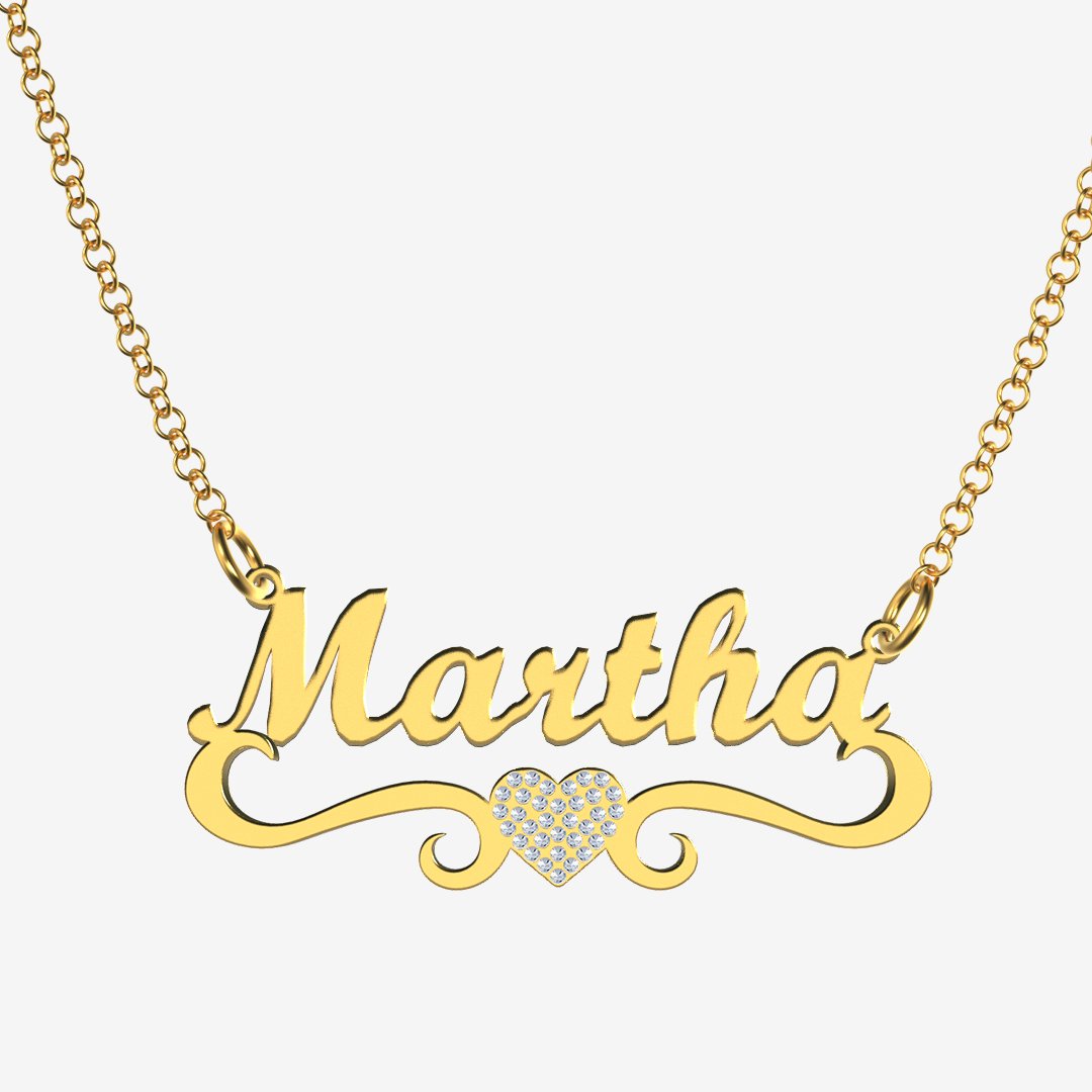 Martha - Handmade Personalized heart Style Name Necklace
