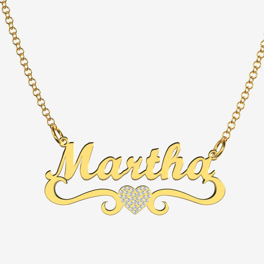 Martha - Handmade Personalized heart Style Name Necklace