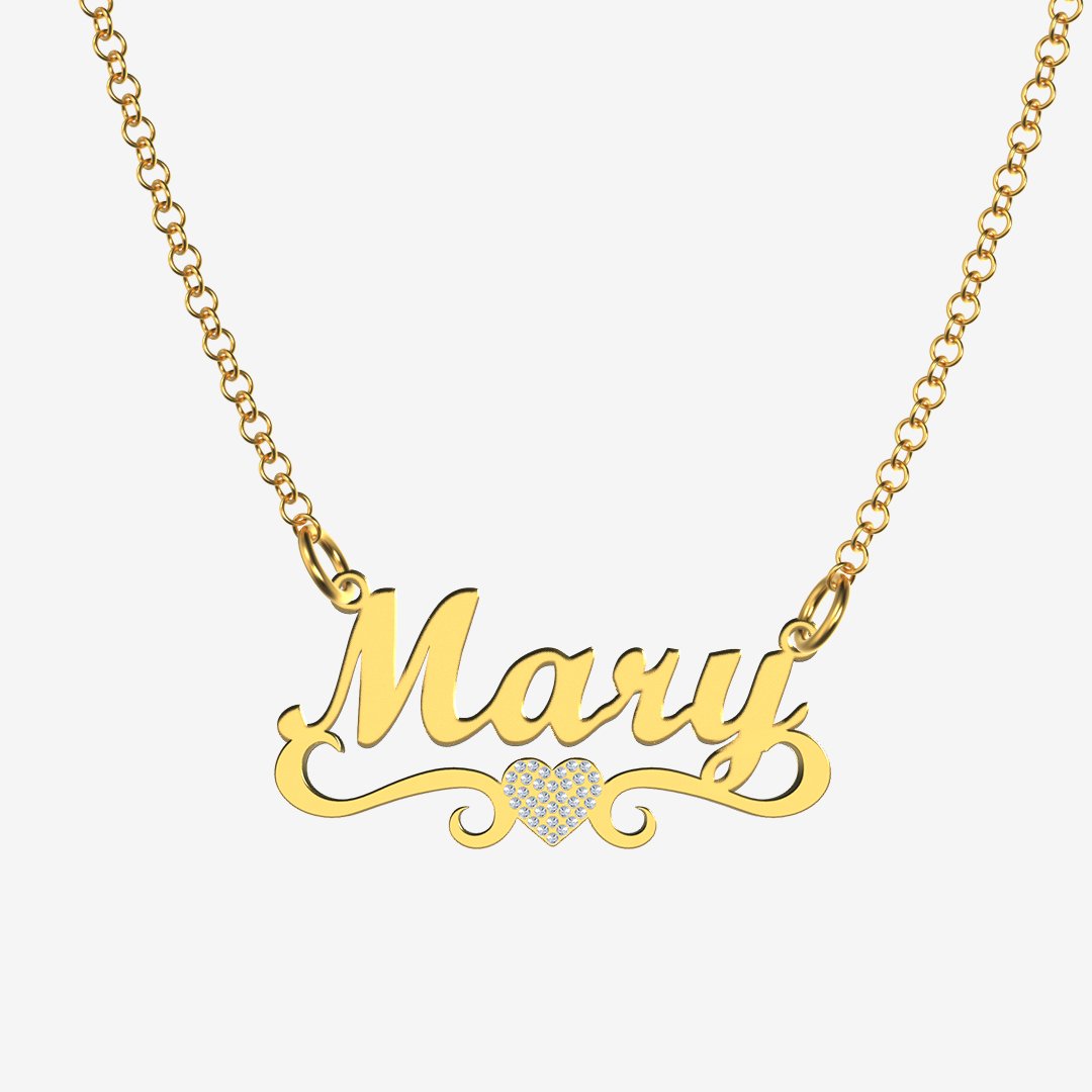 Mary - Handmade Personalized heart Style Name Necklace