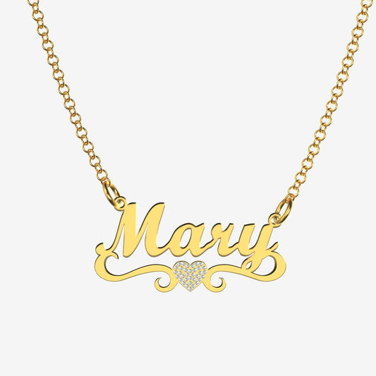 Mary - Handmade Personalized heart Style Name Necklace