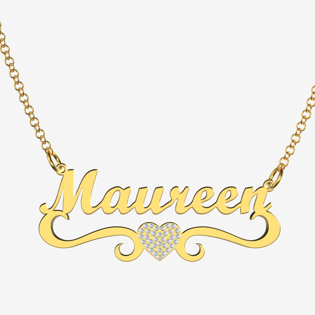 Maureen - Handmade Personalized heart Style Name Necklace