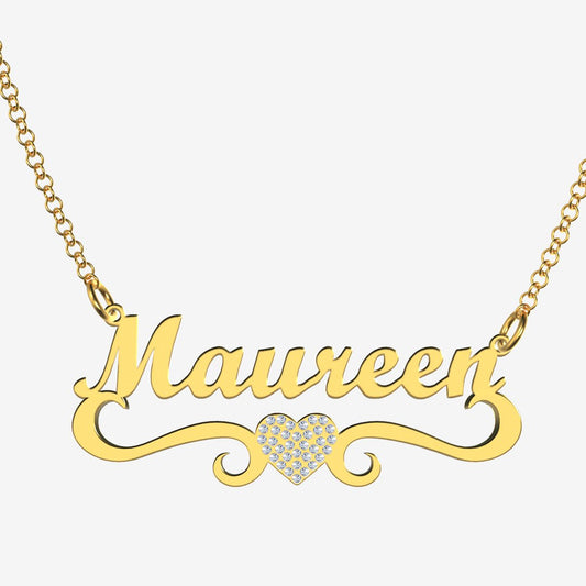 Maureen - Handmade Personalized heart Style Name Necklace