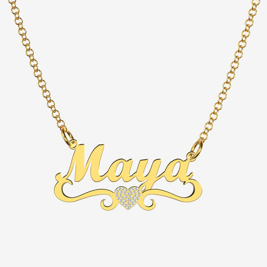 Maya - Handmade Personalized heart Style Name Necklace