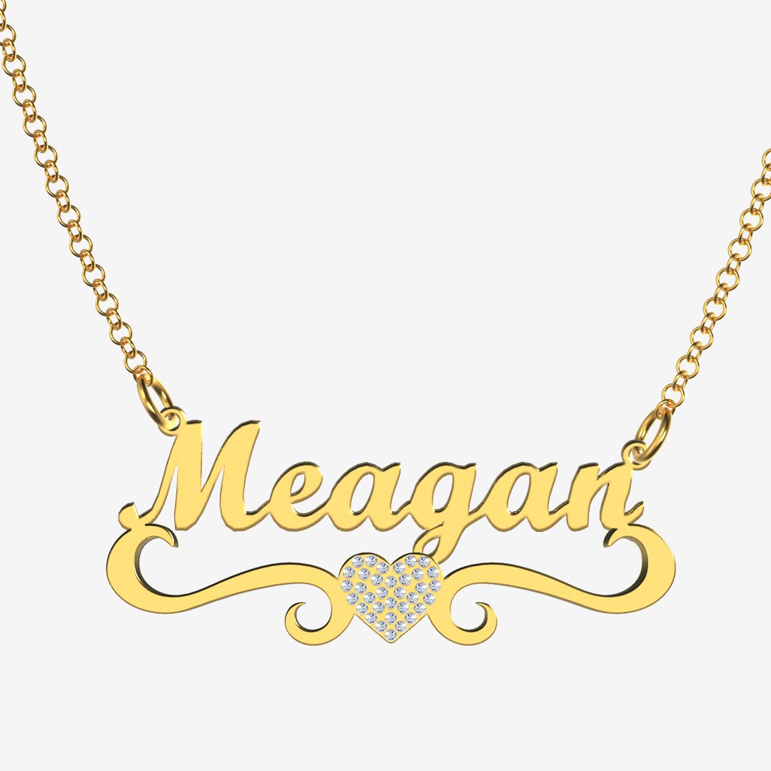 Meagan - Handmade Personalized heart Style Name Necklace