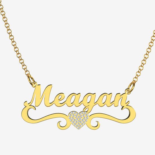 Meagan - Handmade Personalized heart Style Name Necklace