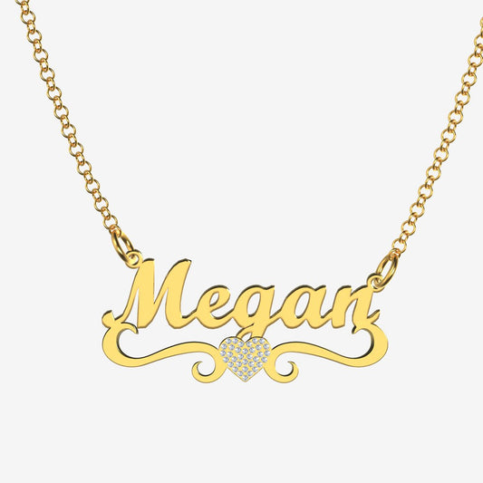 Megan - Handmade Personalized heart Style Name Necklace