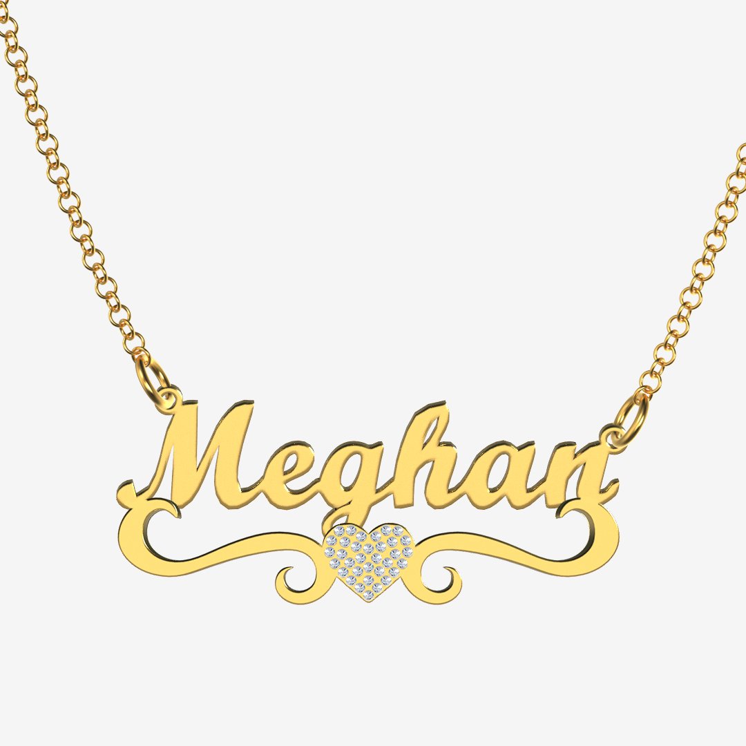 Meghan - Handmade Personalized heart Style Name Necklace