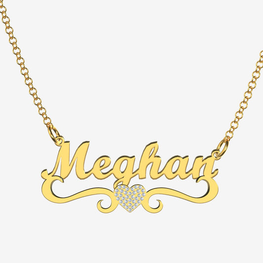 Meghan - Handmade Personalized heart Style Name Necklace