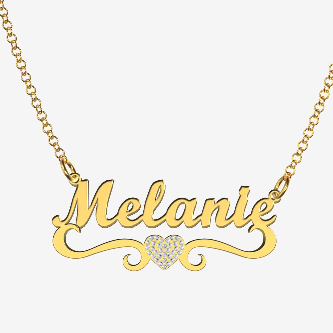 Melanie - Handmade Personalized heart Style Name Necklace