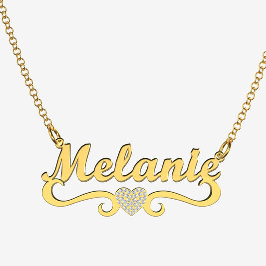 Melanie - Handmade Personalized heart Style Name Necklace