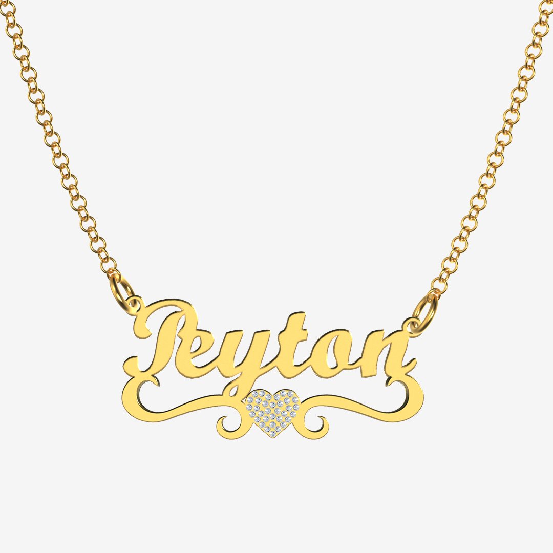 Peyton - Handmade Personalized heart Style Name Necklace