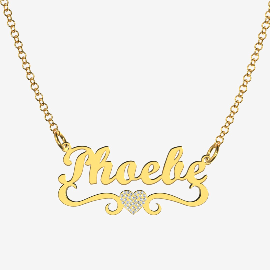 Phoebe - Handmade Personalized heart Style Name Necklace