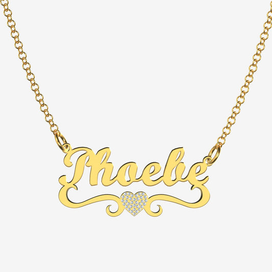 Phoebe - Handmade Personalized heart Style Name Necklace