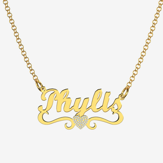 Phylis - Handmade Personalized heart Style Name Necklace