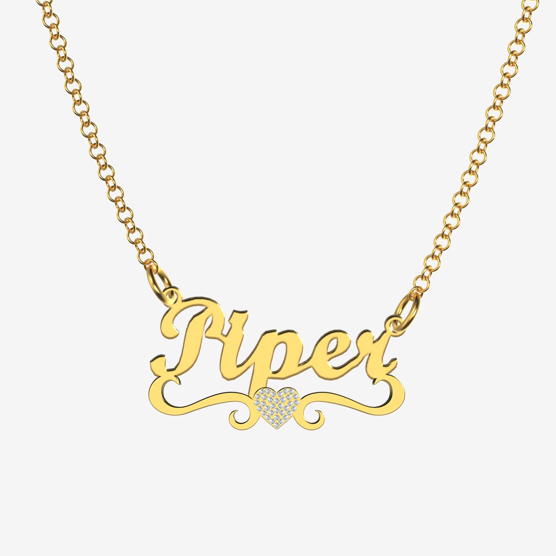 Piper - Handmade Personalized heart Style Name Necklace