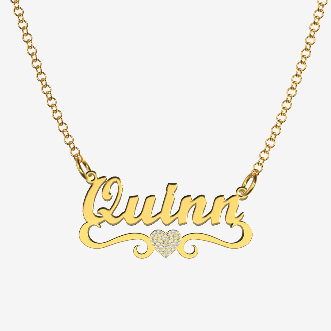 Quinn - Handmade Personalized heart Style Name Necklace