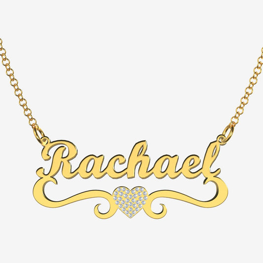 Rachael - Handmade Personalized heart Style Name Necklace