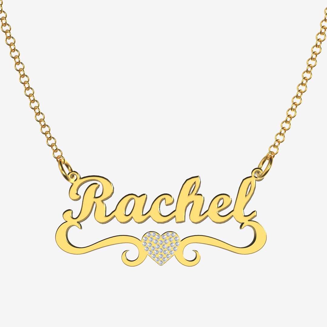 Rachel - Handmade Personalized heart Style Name Necklace