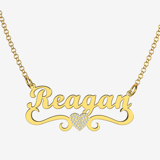 Reagan - Handmade Personalized heart Style Name Necklace