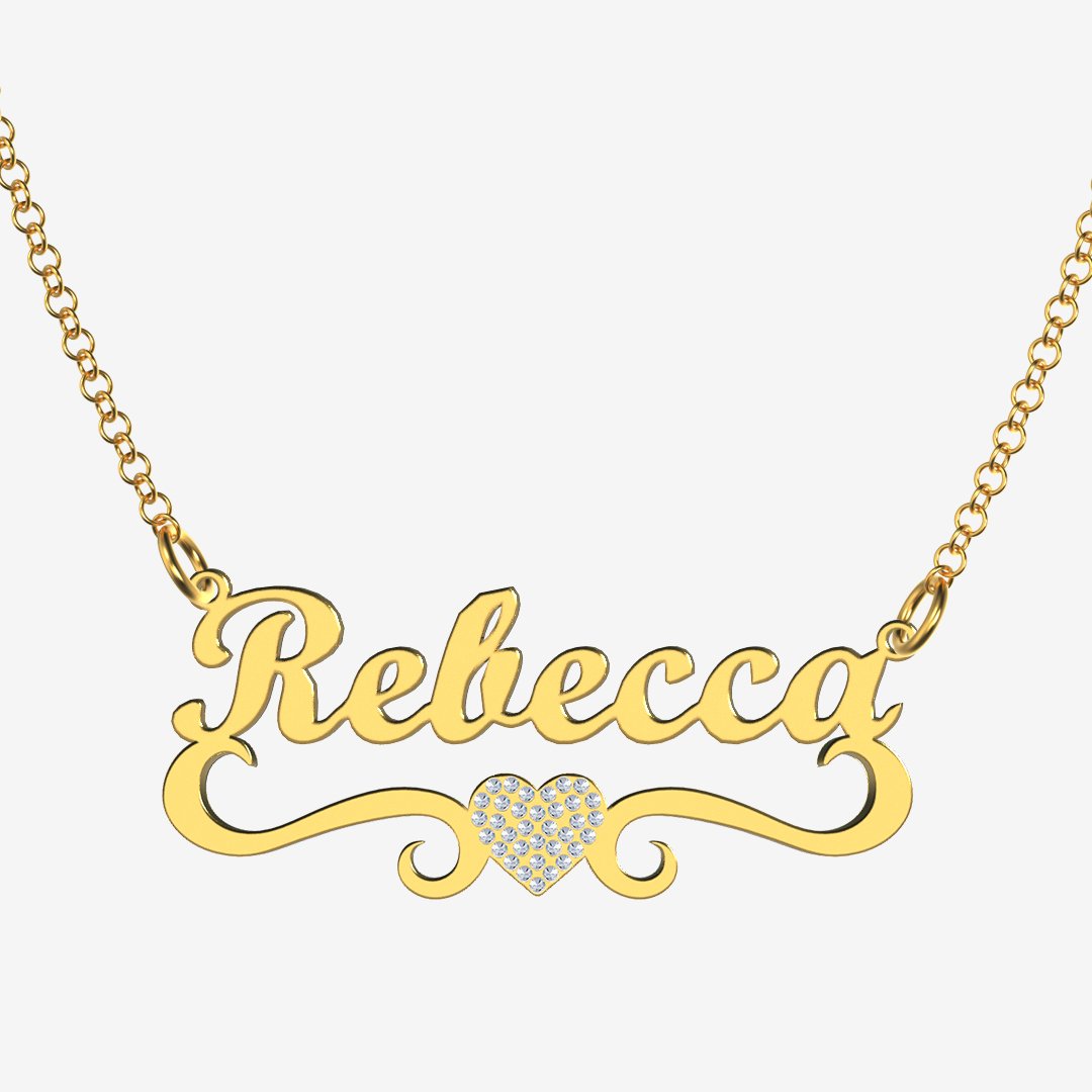 Rebecca - Handmade Personalized heart Style Name Necklace