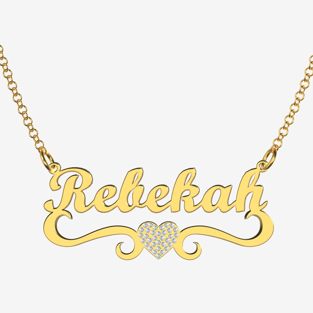 Rebekah - Handmade Personalized heart Style Name Necklace