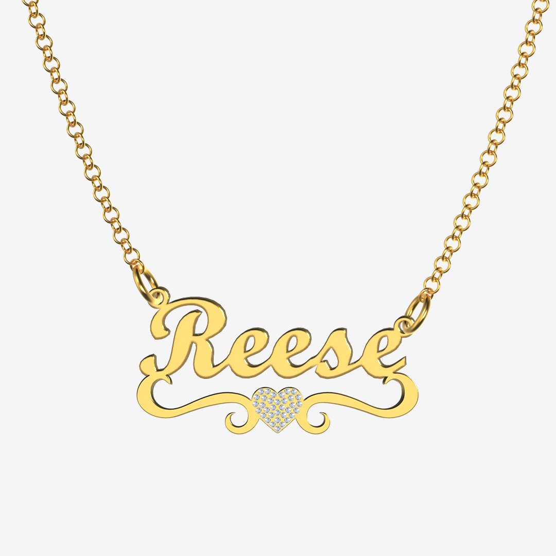 Reese - Handmade Personalized heart Style Name Necklace