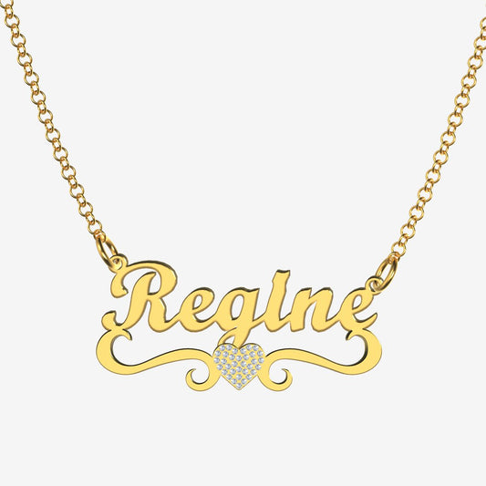 Regine - Handmade Personalized heart Style Name Necklace