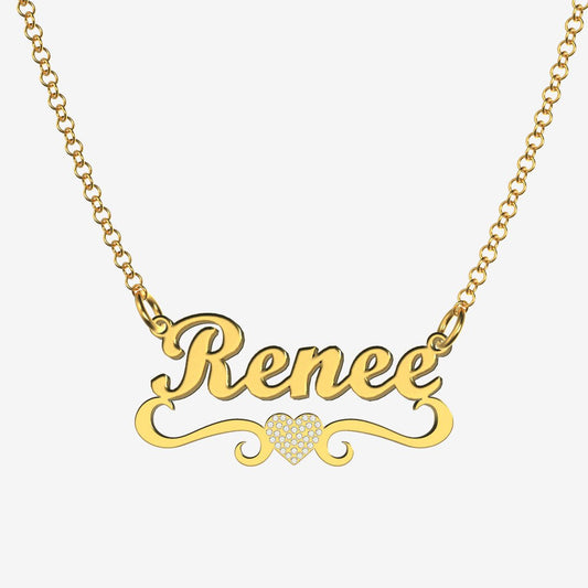 Renee - Handmade Personalized heart Style Name Necklace