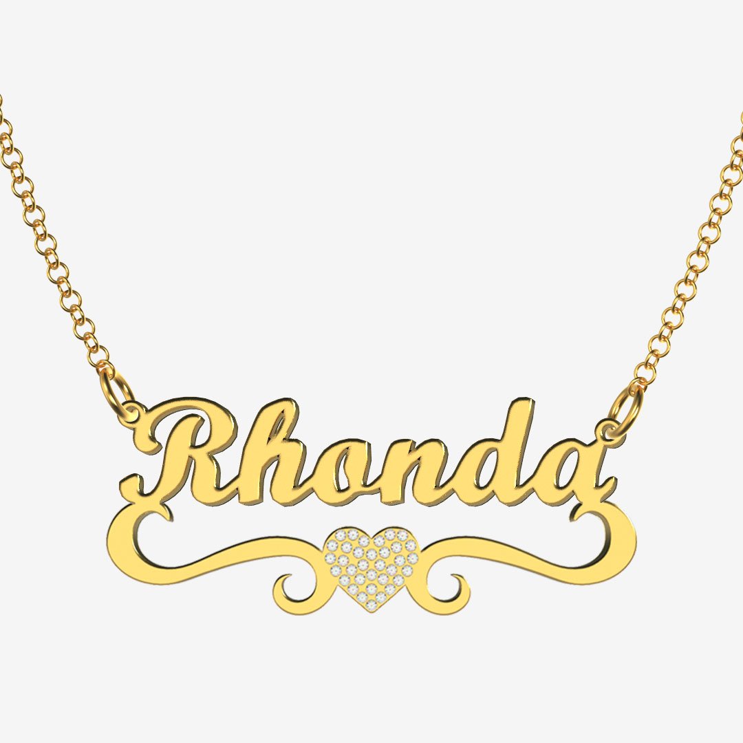 Rhonda - Handmade Personalized heart Style Name Necklace