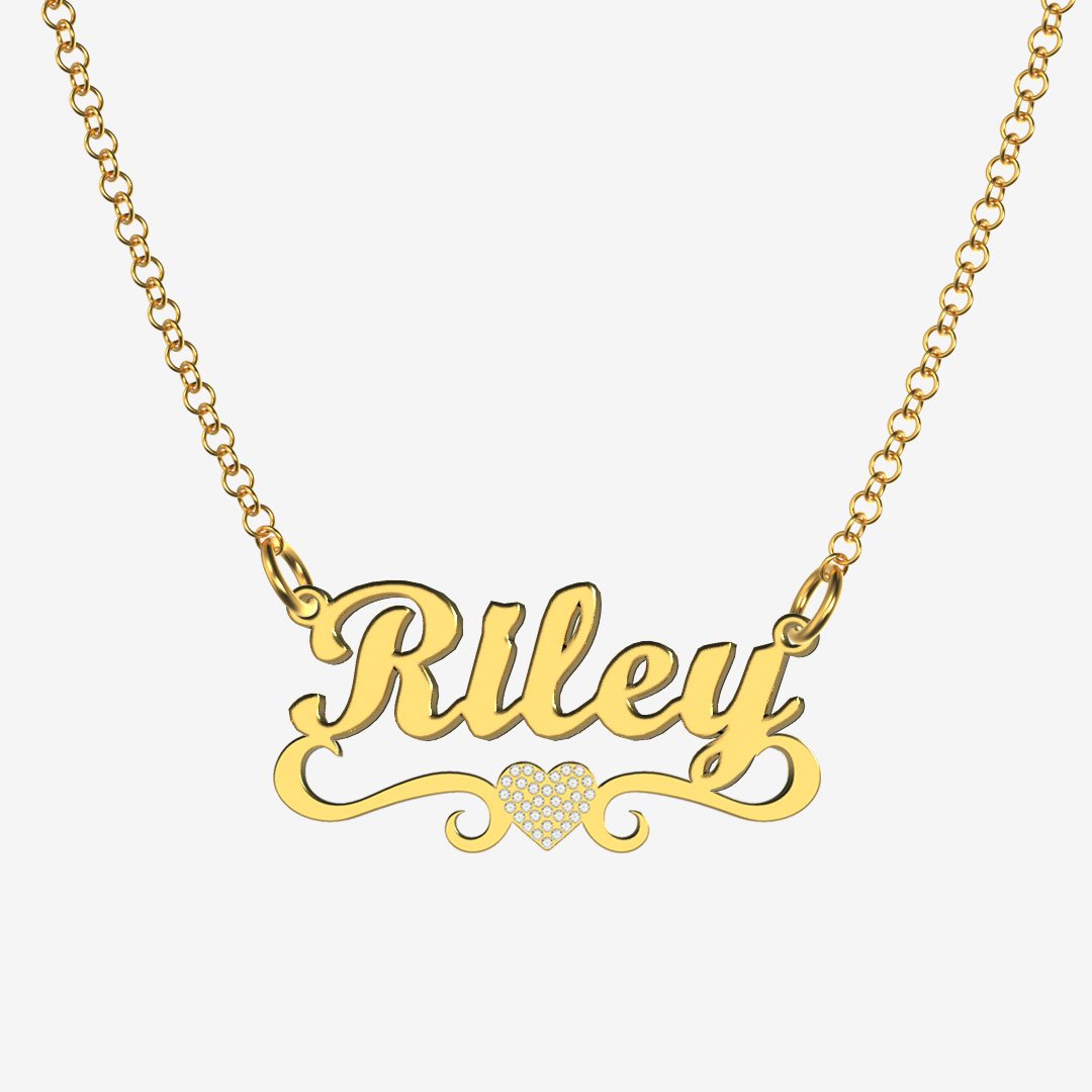 Riley - Handmade Personalized heart Style Name Necklace