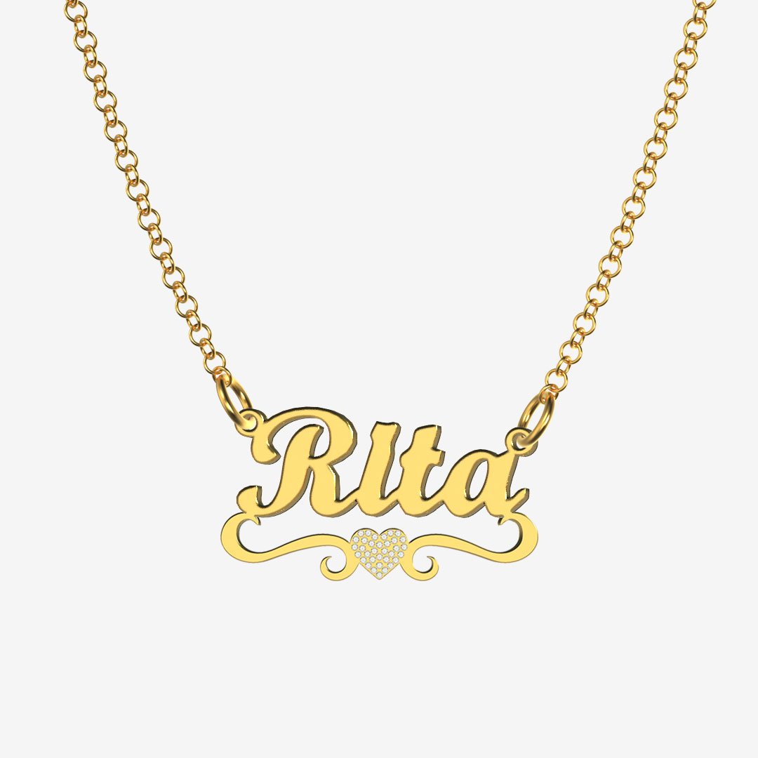Rita - Handmade Personalized heart Style Name Necklace