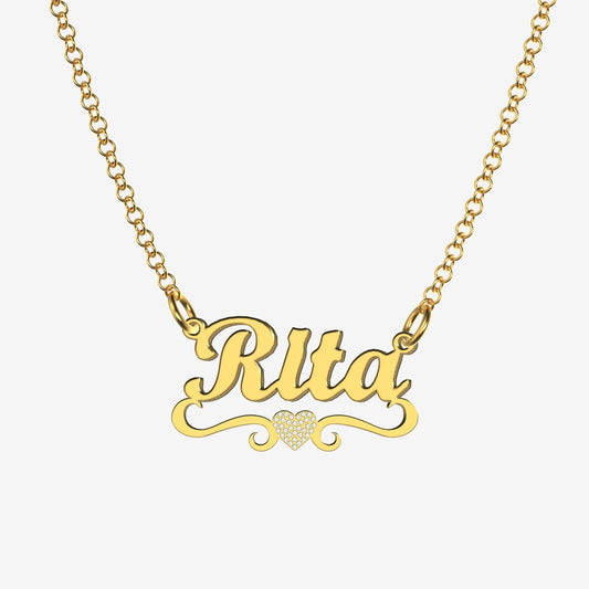 Rita - Handmade Personalized heart Style Name Necklace