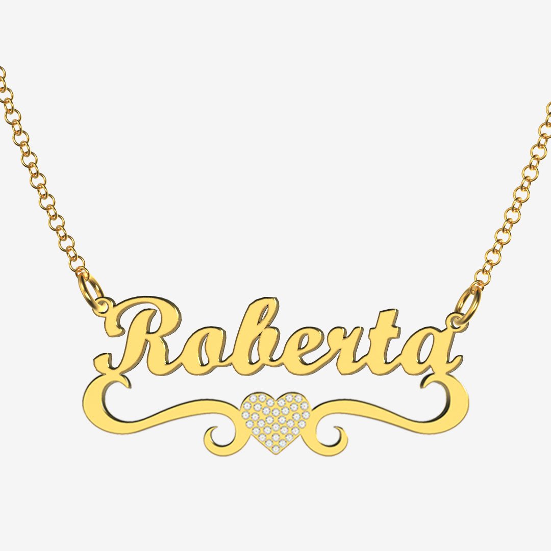 Roberta - Handmade Personalized heart Style Name Necklace