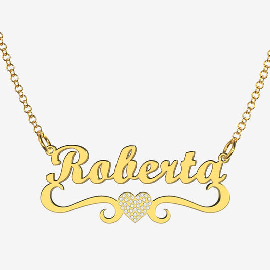 Roberta - Handmade Personalized heart Style Name Necklace