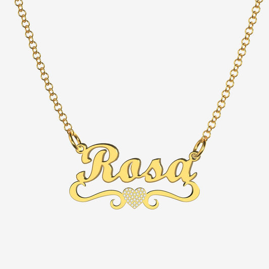 Rosa - Handmade Personalized heart Style Name Necklace