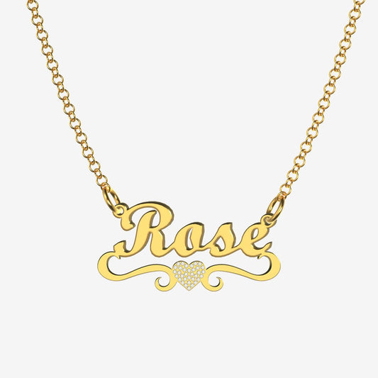 Rose - Handmade Personalized heart Style Name Necklace