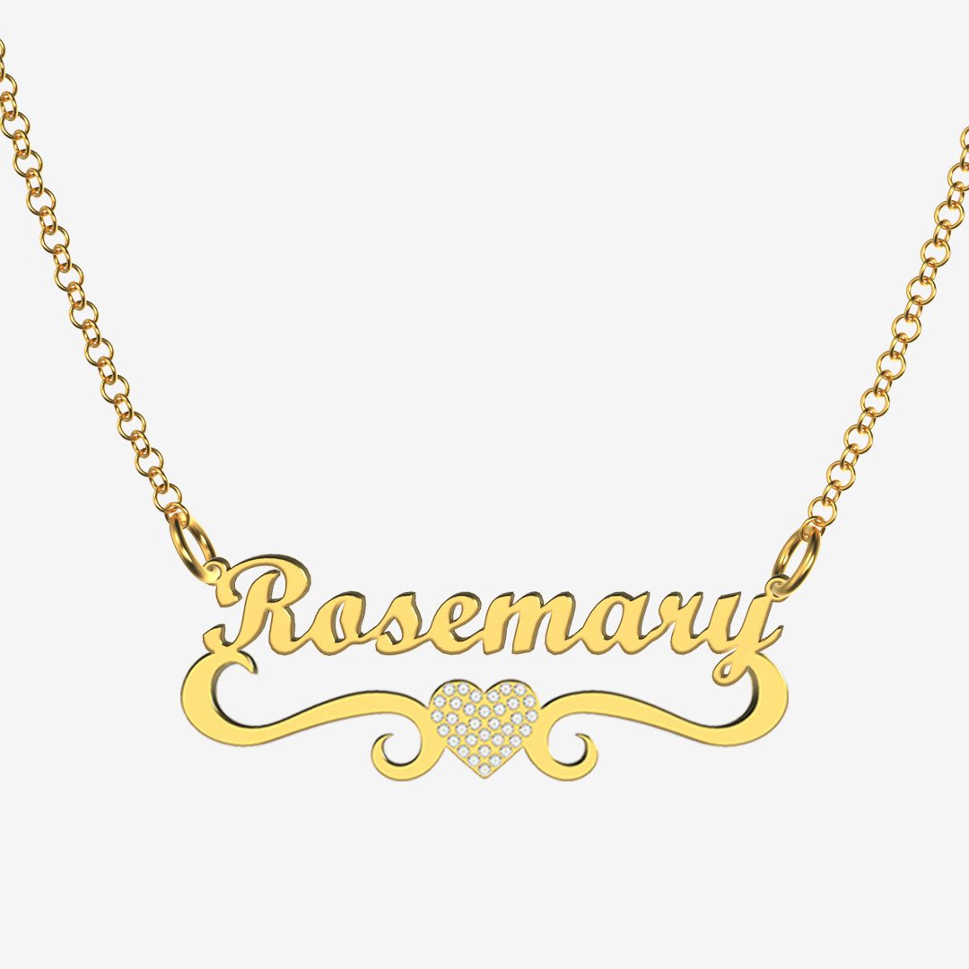 Rosemary - Handmade Personalized heart Style Name Necklace
