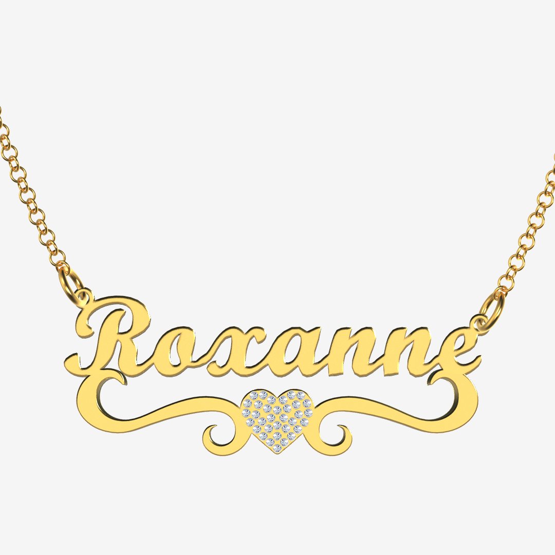 Roxanne - Handmade Personalized heart Style Name Necklace