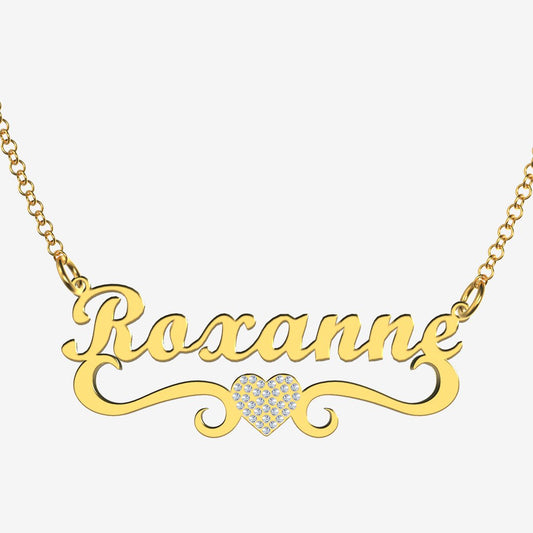 Roxanne - Handmade Personalized heart Style Name Necklace