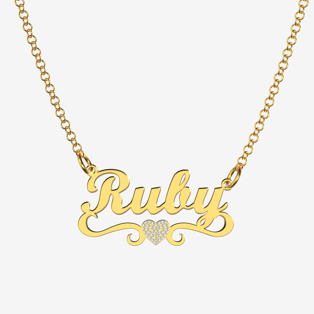 Ruby - Handmade Personalized heart Style Name Necklace