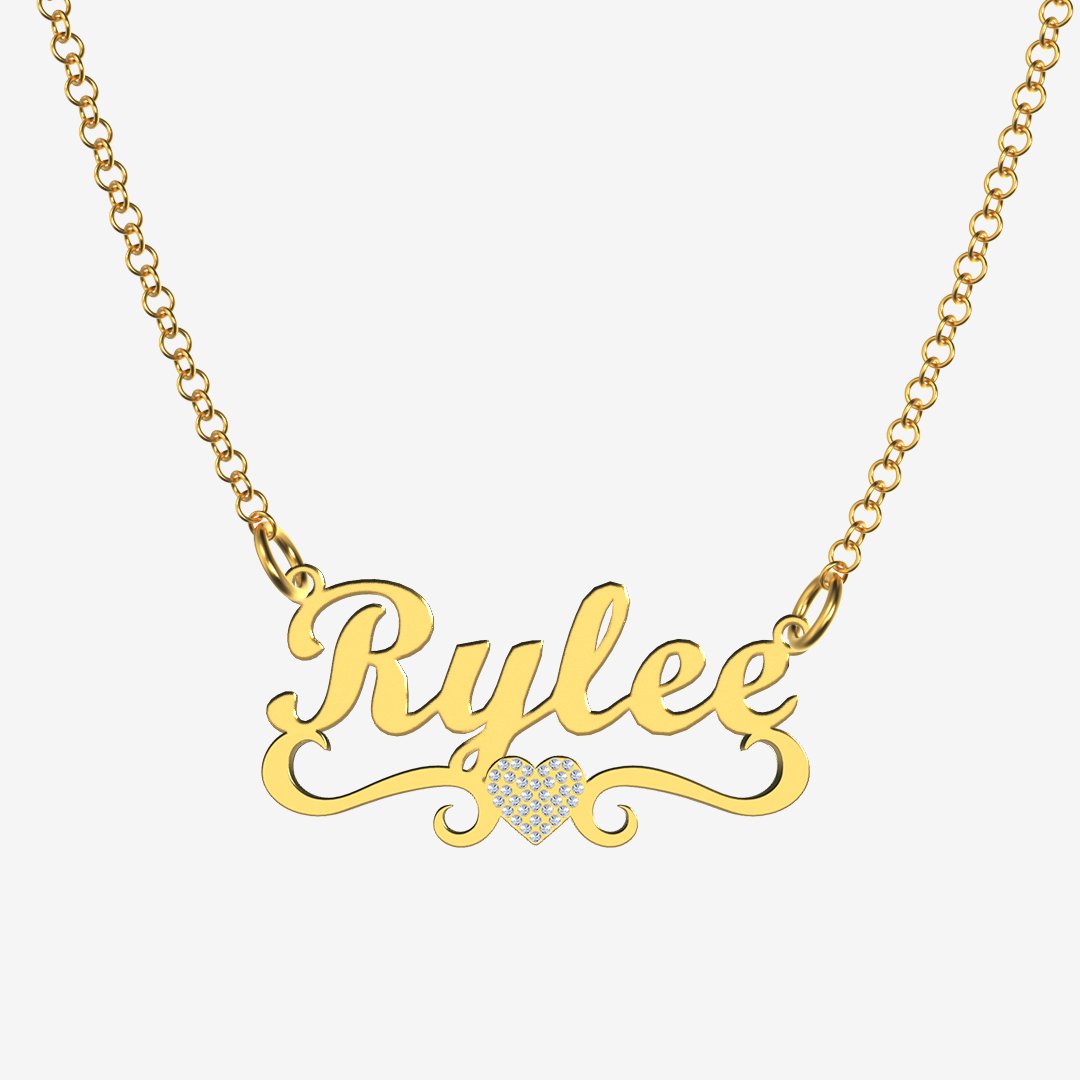 Rylee - Handmade Personalized heart Style Name Necklace
