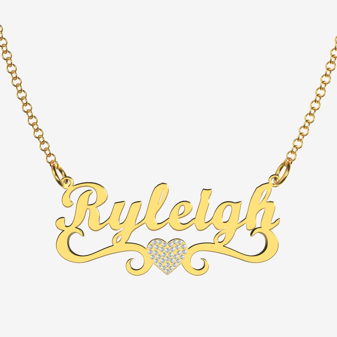 Ryleigh - Handmade Personalized heart Style Name Necklace