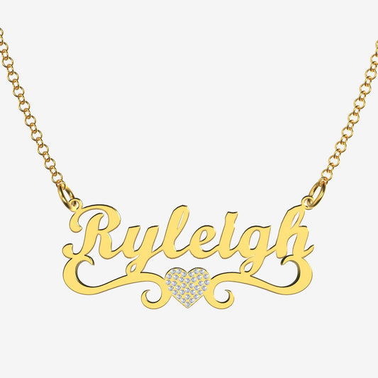 Ryleigh - Handmade Personalized heart Style Name Necklace