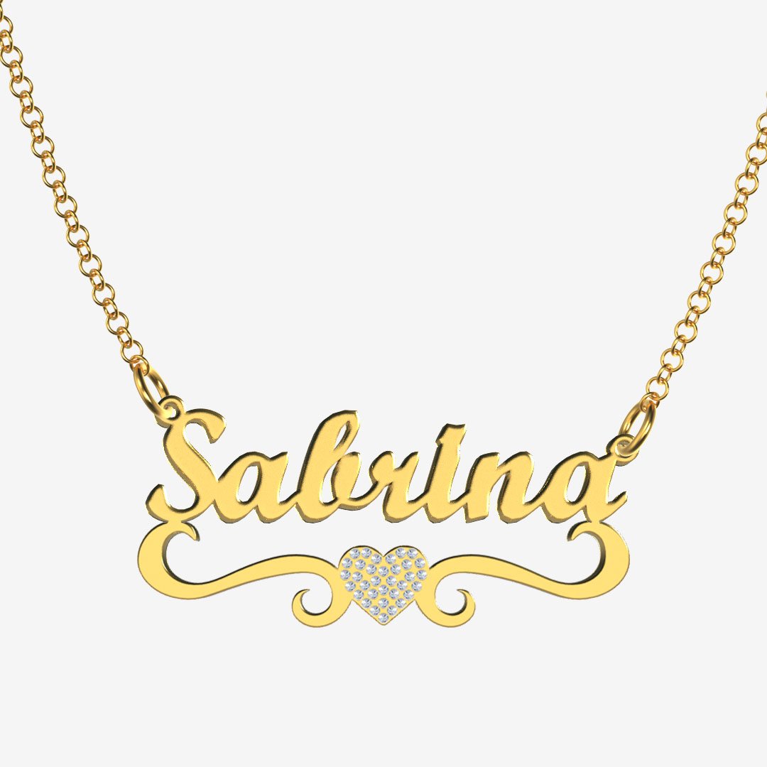 Sabrina - Handmade Personalized heart Style Name Necklace