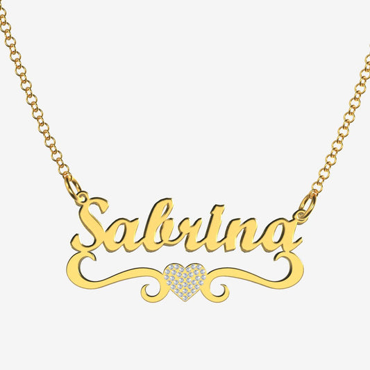 Sabrina - Handmade Personalized heart Style Name Necklace