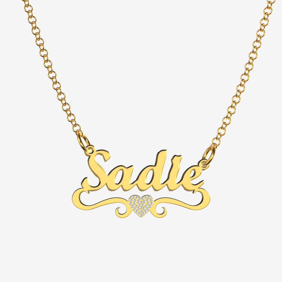 Sadie - Handmade Personalized heart Style Name Necklace