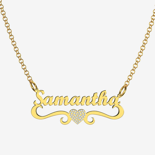 Samantha - Handmade Personalized heart Style Name Necklace