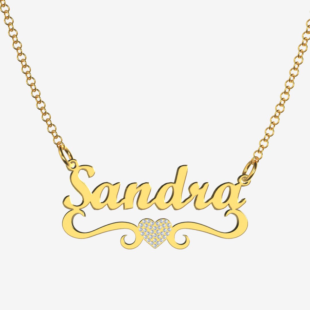 Sandra - Handmade Personalized heart Style Name Necklace